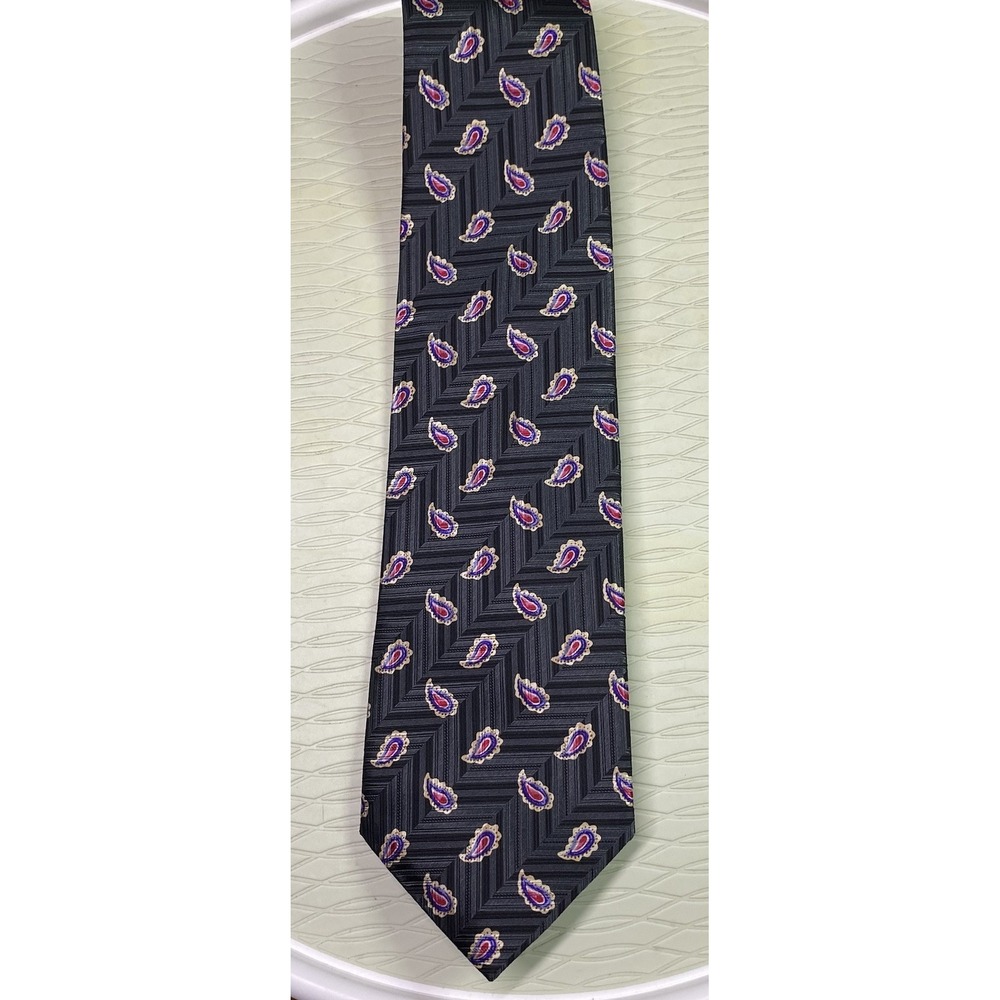 Jos A Bank Limited Edition Men's Tie Signature Gold Numbered 30/100 Gray Paisley
